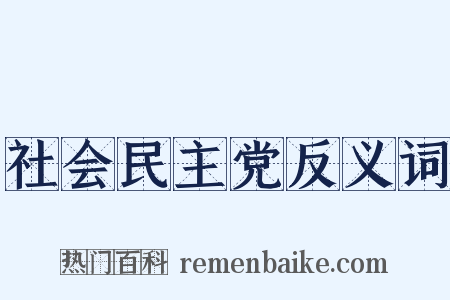 社会民主党反义词是什么意思的图片